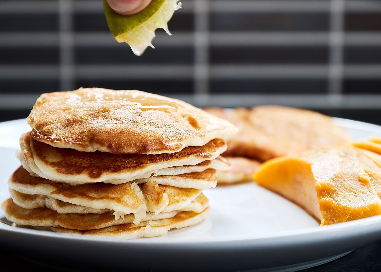 Coconut Pancakes with Mango & Lime